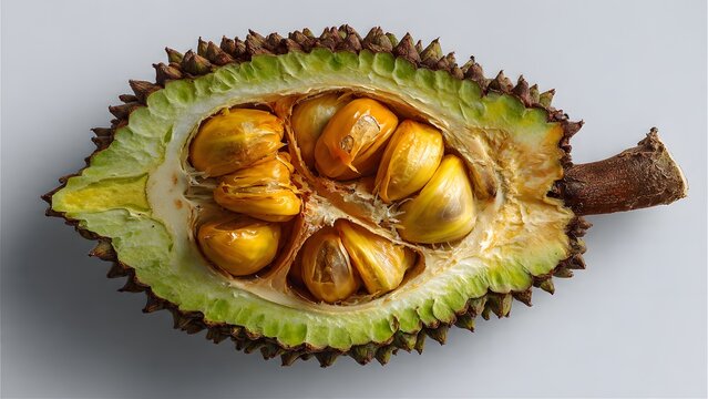 Marang fruit cut open, Borneo