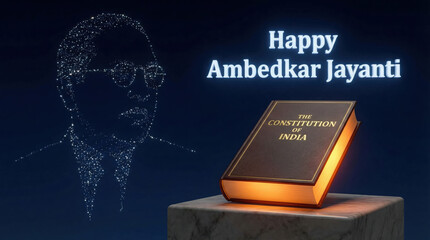 Dr BR Ambedkar Starlight Portrait and Constitution of India Book Ambedkar Jayanti
