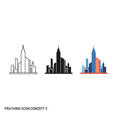 Fototapeta premium A set of city skyline silhouettes in different colors Vector