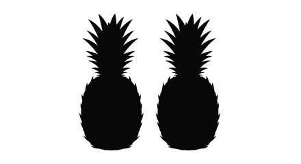 Two silhouetted pineapples against a stark white background © Design lens