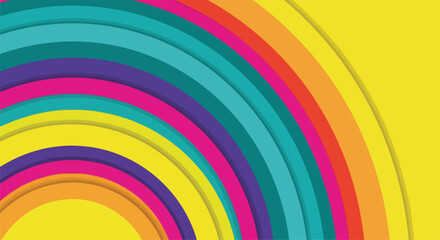 Fototapeta premium A vibrant abstract design featuring layered arcs of various colors