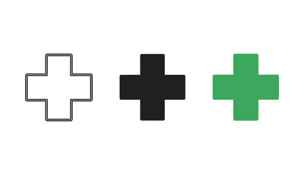 Obraz premium Three crosses in different colors on a white background Vector