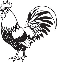 rooster vector illustration © Songram