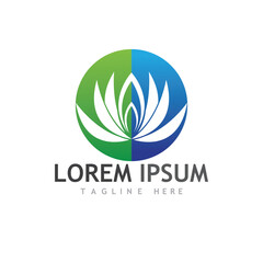 Fototapeta premium Summer Garden Flower Logo Illustration