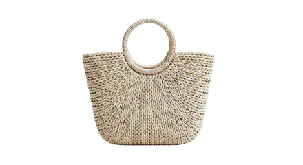 Woven Straw Tote Bag with Round Handle