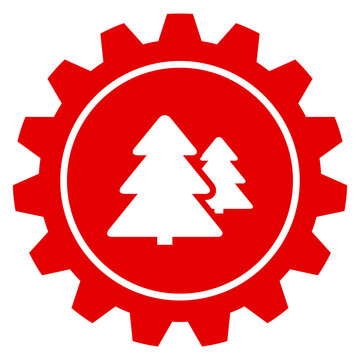 Zahnrad Symbol Einstellungen mit Tannenb&auml;umen f&uuml;r Wald Natur Umwelt &Ouml;kologie Forstwirtschaft Vektor Illustration transparent png