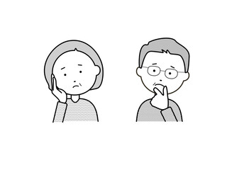 Fototapeta premium 困っている2人 シニア カラー