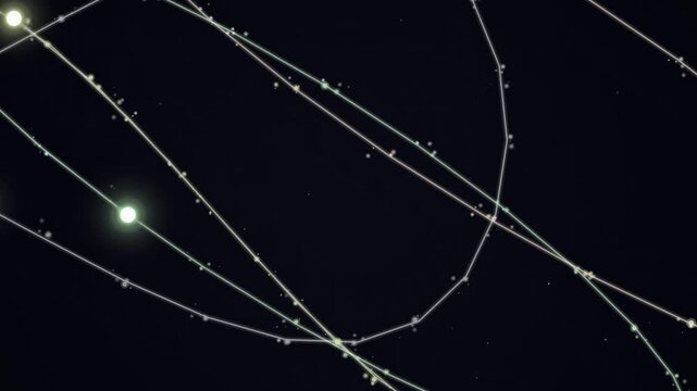 Abstract star map simulation with glowing constellations and cosmic lines