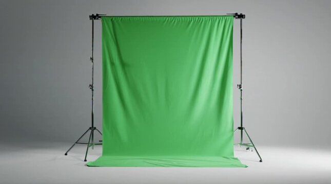 Green Screen Backdrop Studio with Empty Background for Virtual Production