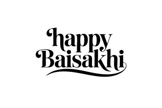 Happy Baisakhi elegant harvest festival typography