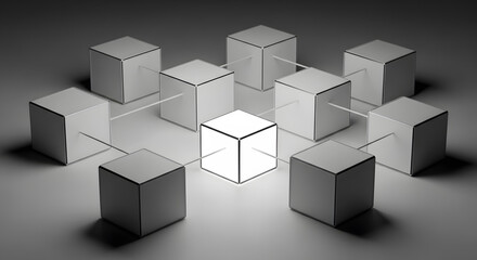 Obraz premium glowing cubes represent a portfolio of freelance projects.