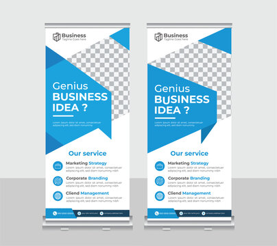 Creative business agency roll up banner design or pull up banner template