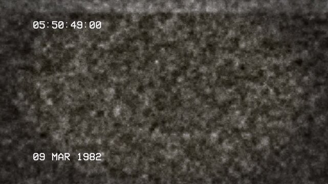 Dark Heavy VHS Tape Static Glitch With March 1982 Date Overlay 4K