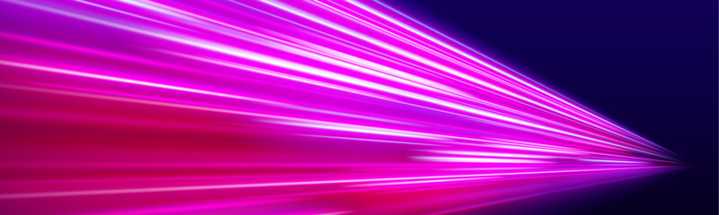 Bright multicolor light trails weave through the scene, forming a luminous highway. Smooth curves and glowing edges enhance forward motion. Perfect for action-packed compositions. vector © Romstock
