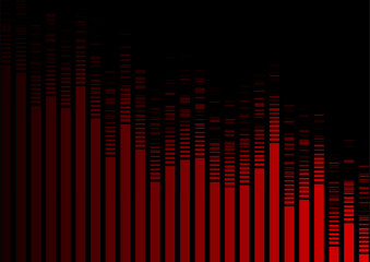 Fototapeta premium Abstract striped red falling financial graph chart background. Vector tech design