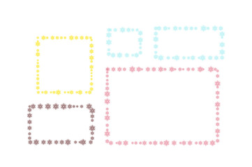 雪の結晶で描いたフレーム