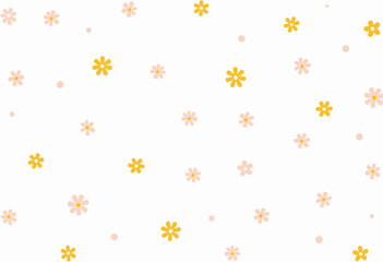 Colorful Daisies Scattered Across a Minimalist White Background Creating a Cheerful and Vibrant Floral Pattern