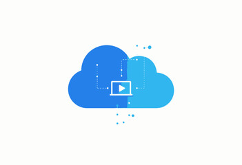 Illustration of Cloud Computing Technology with Video Streaming Integration and Digital Connectivity Features for Modern Virtual Networking Solutions