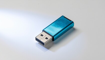Cloud Storage Concept With USB Drive Casting Cloud Shaped Shadow