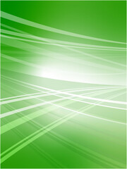 Abstract Green Wave Background with Soft Flowing Lines