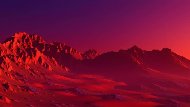 Abstract smooth red gradient background with noise effect concept. Stunning red mountain landscape at sunset with vibrant sky and dramatic lighting