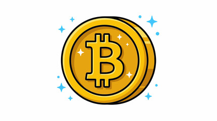 Golden virtual currency coin sparkling, symbolizing modern digital finance and future economic exchange