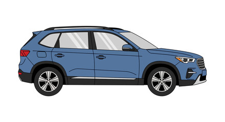 Blue SUV Car Illustration