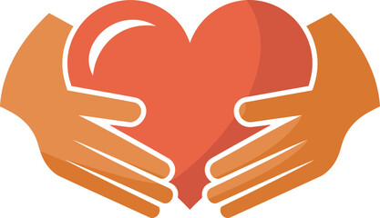 Obraz premium Hands holding a red heart symbolizing love and care heart in hands