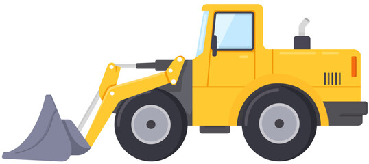 Naklejka premium Yellow Wheel Loader Illustration