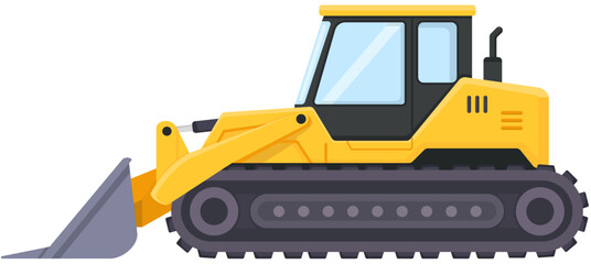 Yellow Bulldozer Illustration © uigodesign