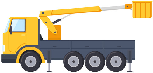 Yellow Bucket Truck Illustration © uigodesign