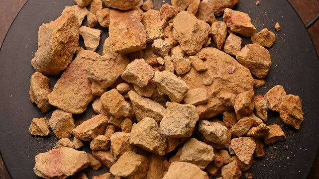 Multani Mitti (Fuller&rsquo;s Earth) Rotating on Black Background &ndash; Beauty And Skincare Rotating Footage