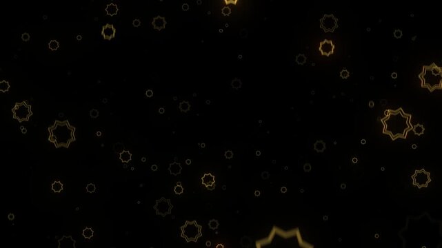  Luxury glowing octagonal star particle overlay islamic ramadhan animation on transparent background