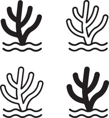 Isolated Coral Reef Icon Design, Coral Reef icon, Coral Reef vector, reef ecosystem protection, underwater biodiversity, marine habitat awareness, Coral Reef preservation © MD.Kawsar Hossan