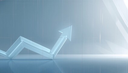 Minimal Corporate Financial Growth Background with Soft Blue Arrows