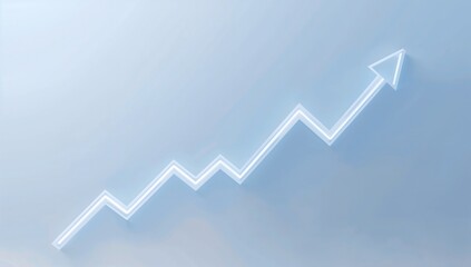 Minimal Corporate Financial Growth Background with Soft Blue Arrows