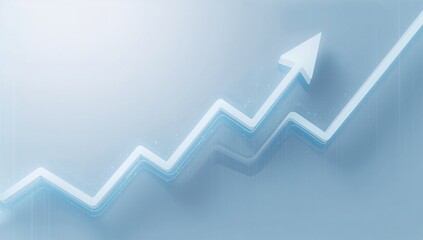 Minimal Corporate Financial Growth Background with Soft Blue Arrows