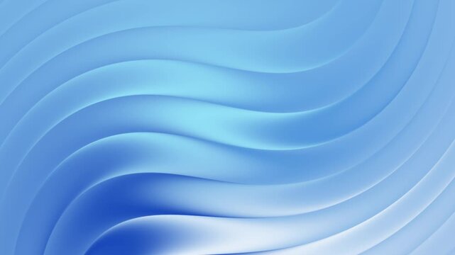 Abstract blue flowing gradient background on white. Seamless looping