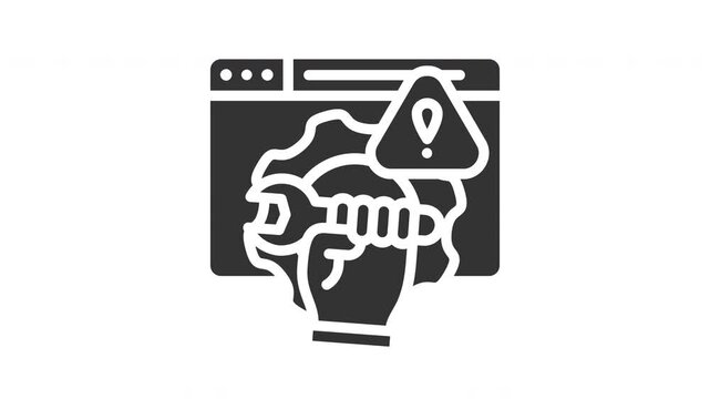 Animated website maintenance icon