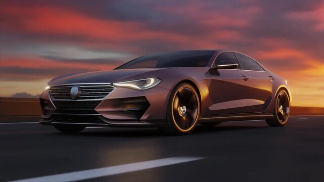 Elegant Sedan at Sunset