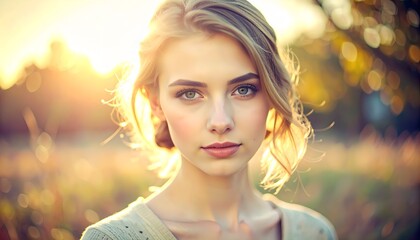 美しい女性モデル　ポートレート