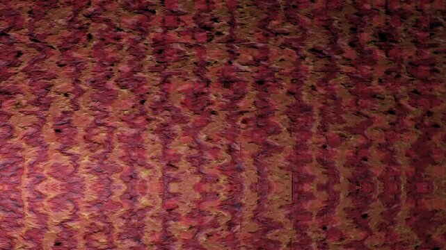 Abstract Rippling Pattern Animation with Red and Gold Texture