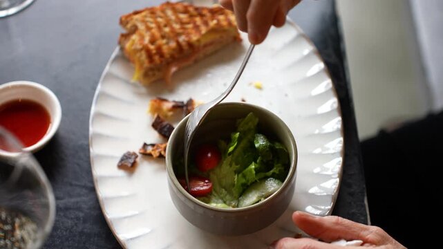 Tasty delicious dinner at luxury restaurant, close up