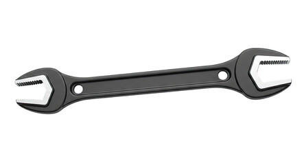 Obraz premium Black Double-Ended Adjustable Wrench with Serrated Jaws
