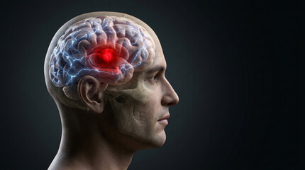 Obraz premium Abstract Neural Lightning Head Ache Concept