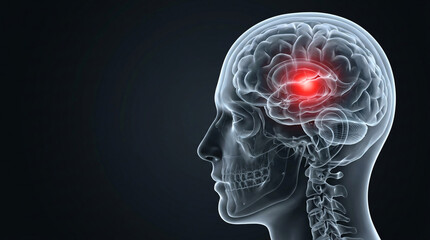 Obraz premium Transparent Head Brain Pain Visualization