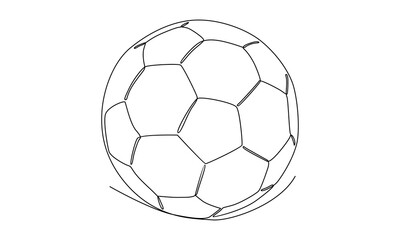 Obraz premium continuous line of soccer ball illustration