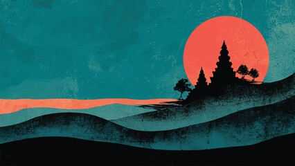 vector graphic giant moon for wall art, background, poster © creative