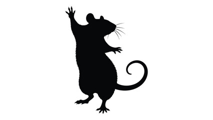 A striking silhouette of a rat standing upright with its paw raised © Payara