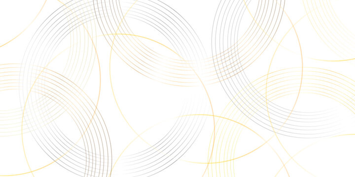 Minimal abstract geometric background with thin gold and beige line art on a soft light backdrop. large overlapping circles and diagonal parallel line elegant and modern luxury style.